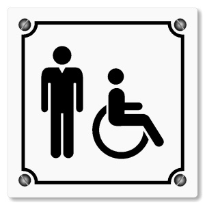 WC muži Invalidé, 100x100mm, bílá, Kansas